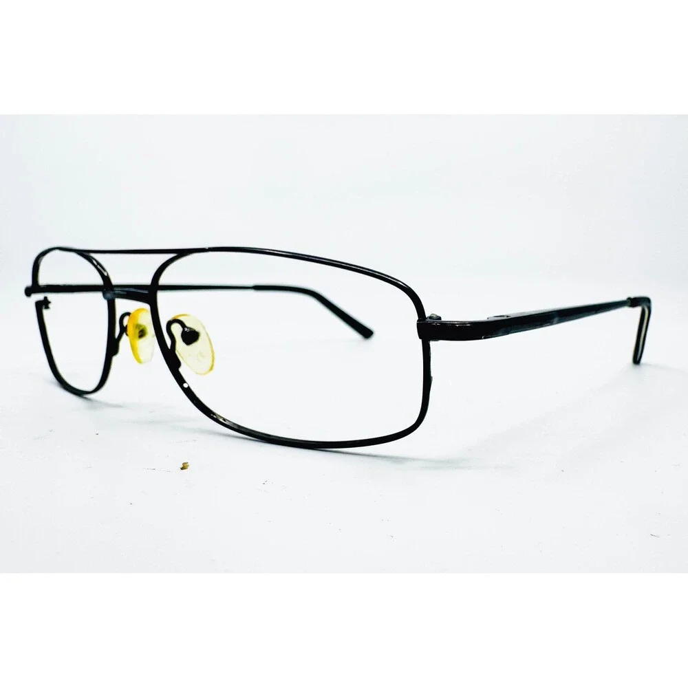 Zenni Eyeglasses Mens Black Aviator Metal Double Bridge 38051